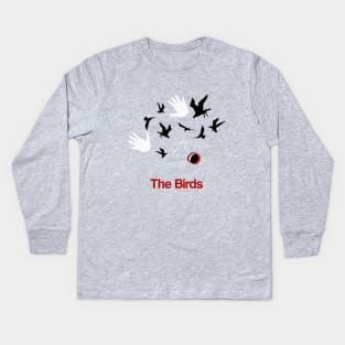 The Birds Minimal Movie Art Alfred Hitchcock Kids Long Sleeve T-Shirt